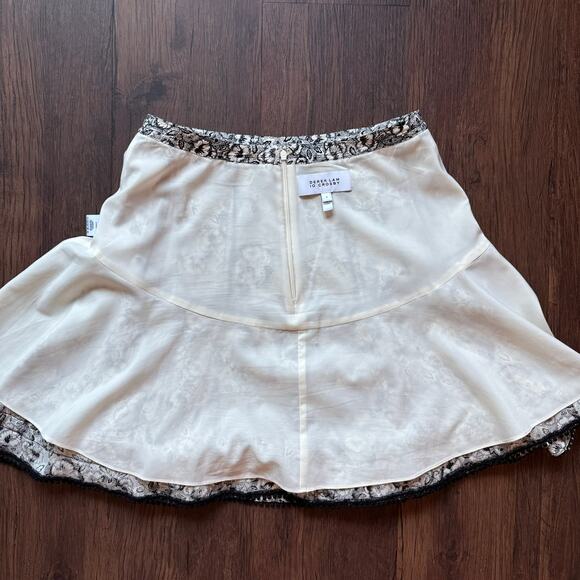 Derek Lam 10 Crosby Silk Blend Floral Jacquard Black White Mini Skirt Women’s 4 - Picture 5 of 9